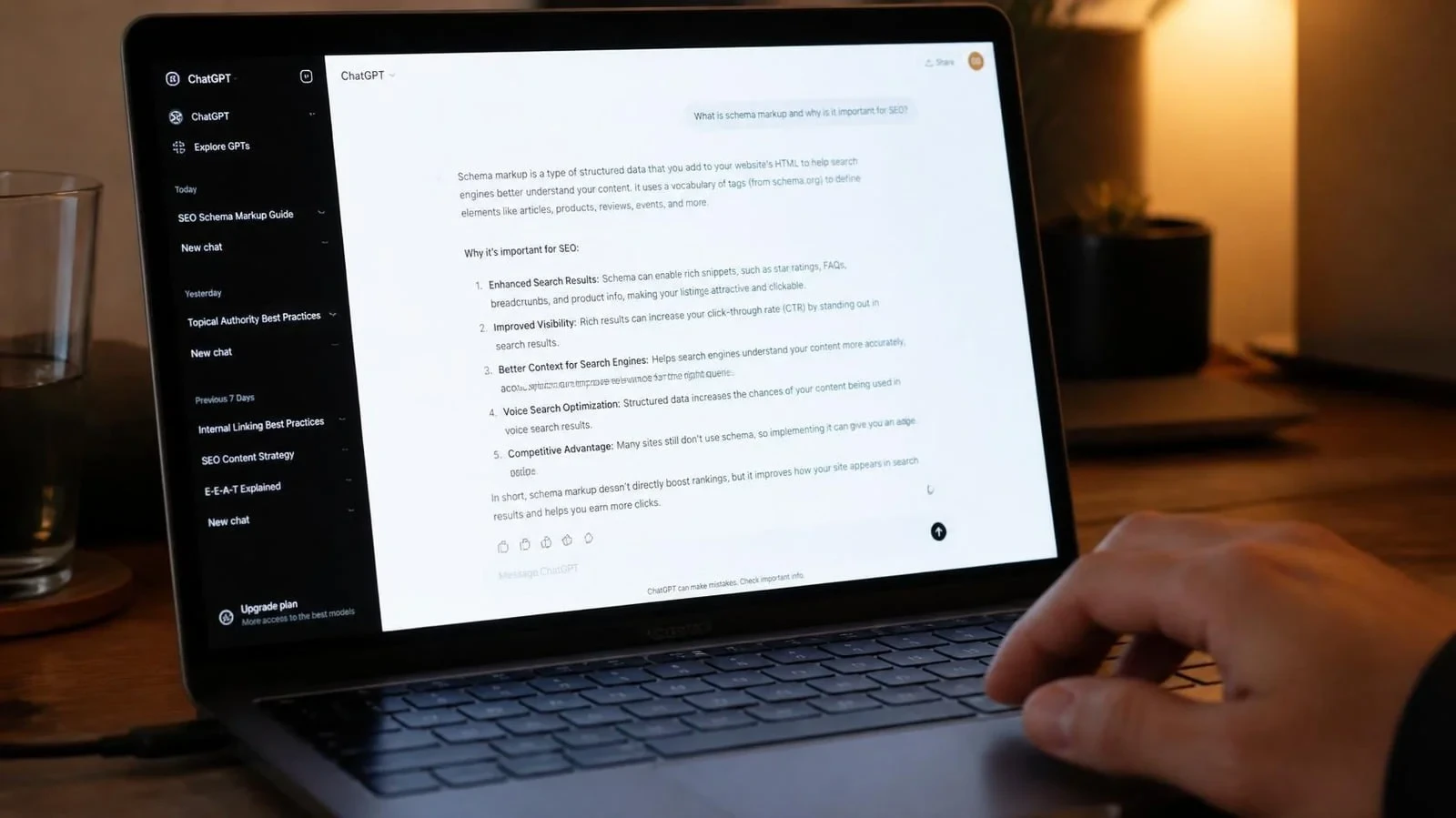 An AI assistant answering a question on screen