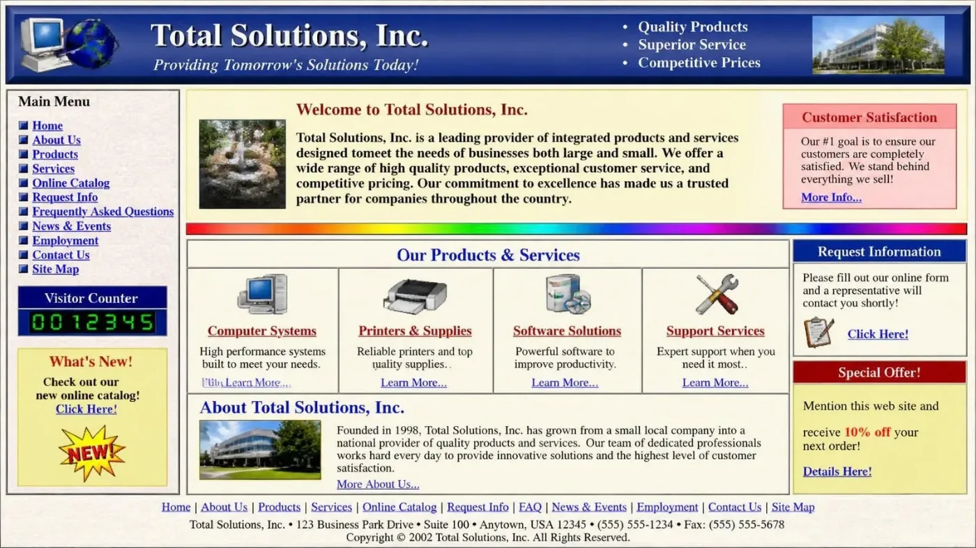 Before redesign